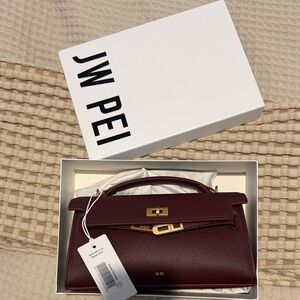 JW PEI top noor handle bag- DEEP BURGANDY